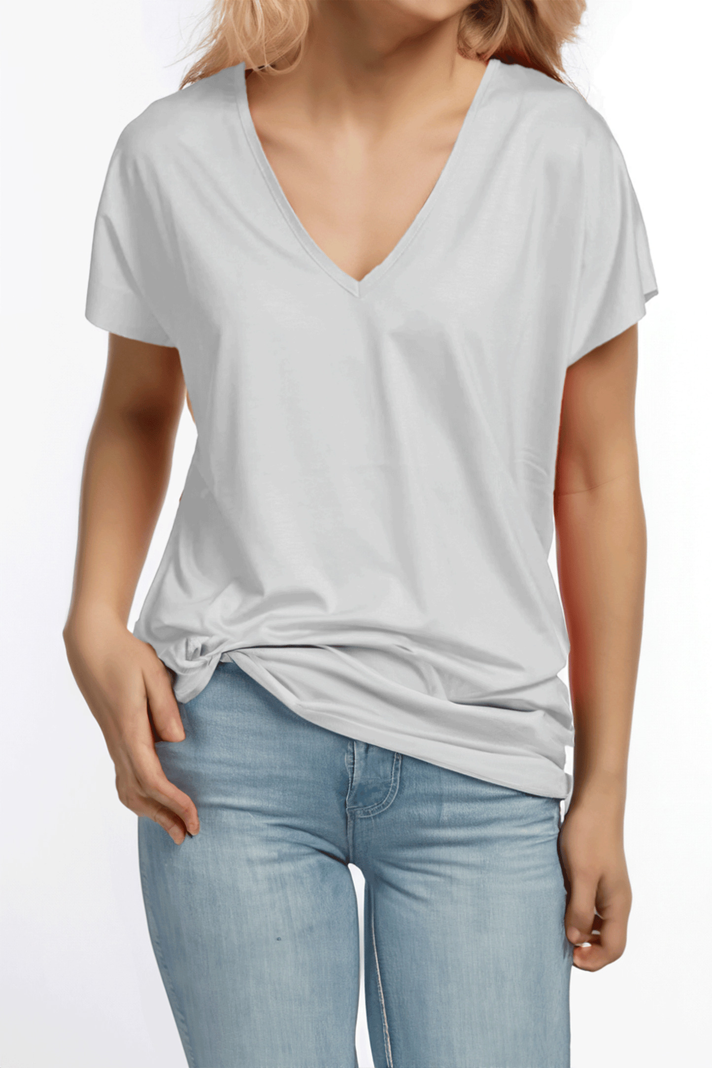 Odi Style Women's Short Sleeve V-Neck Shirts Loose Casual Tee T-Shirt