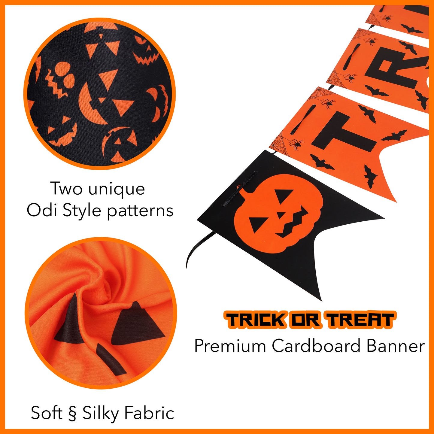 Halloween Dog Bandanas with Trick or Treat Sign