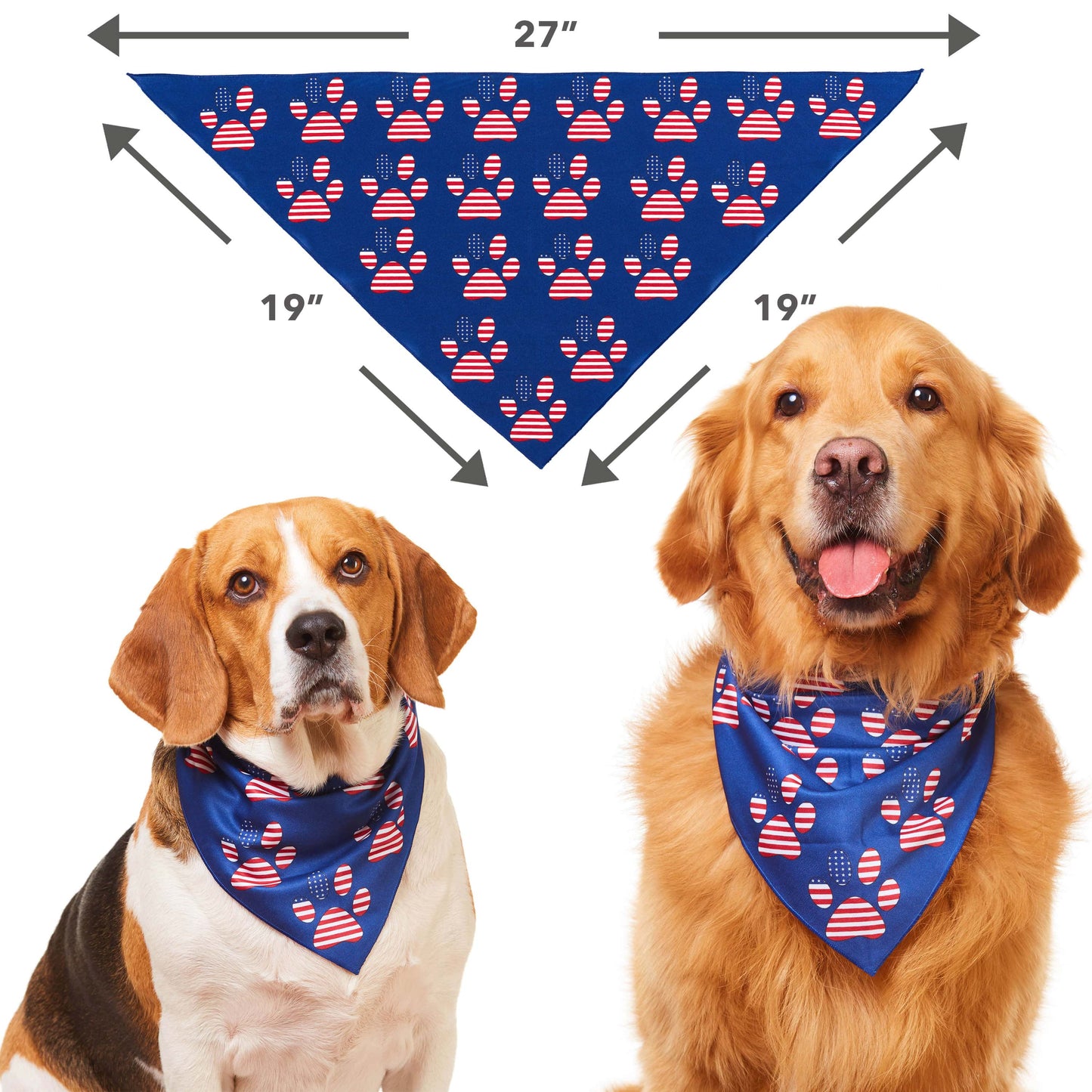 American Flag Dog Bandana - Paw Print