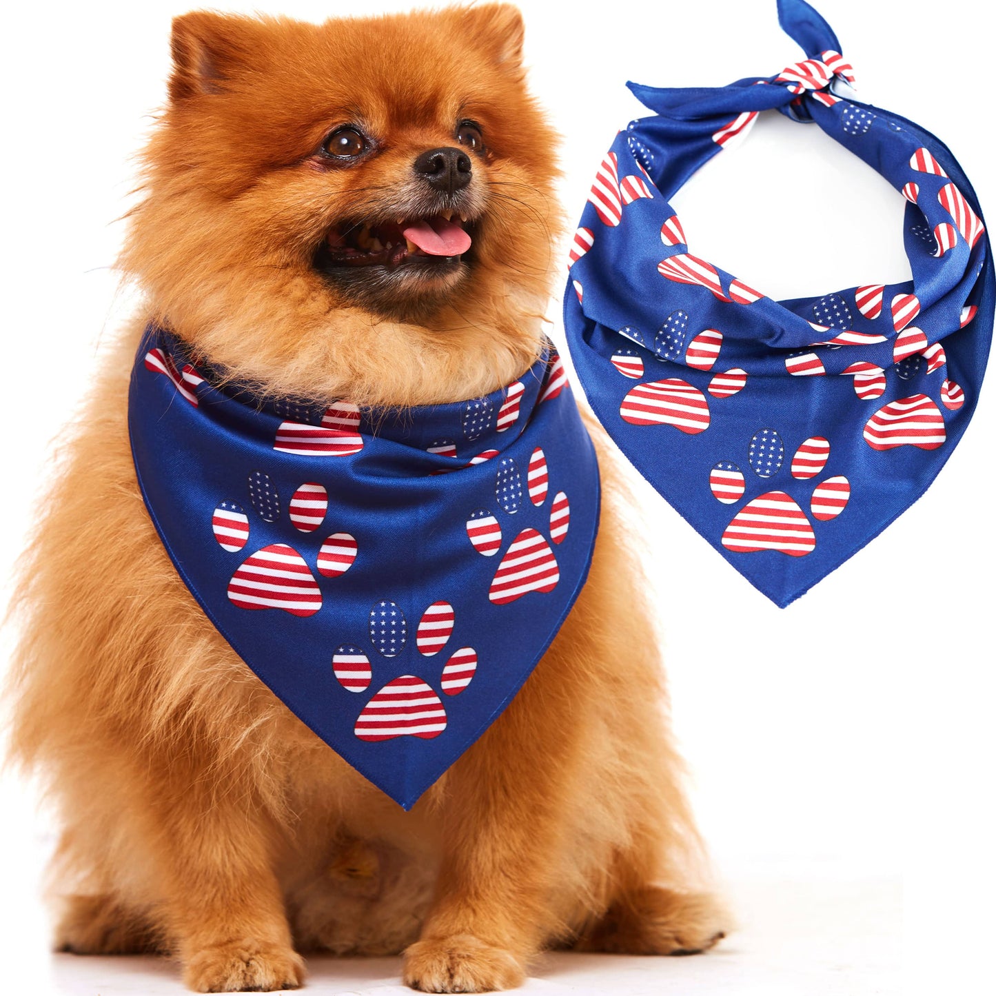 American Flag Dog Bandana - Paw Print