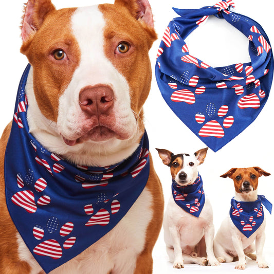 American Flag Dog Bandana - Paw Print