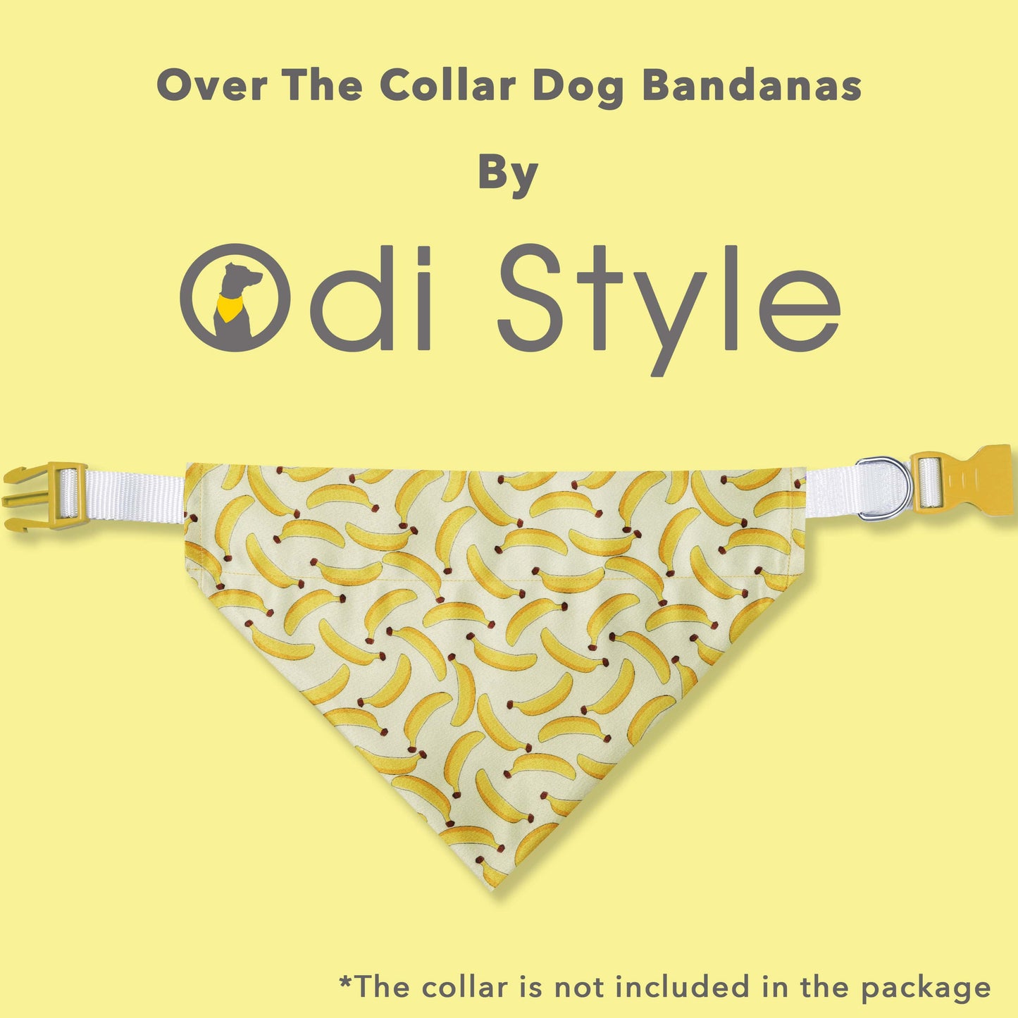 Summer Dog Bandana Collar - Banana Print