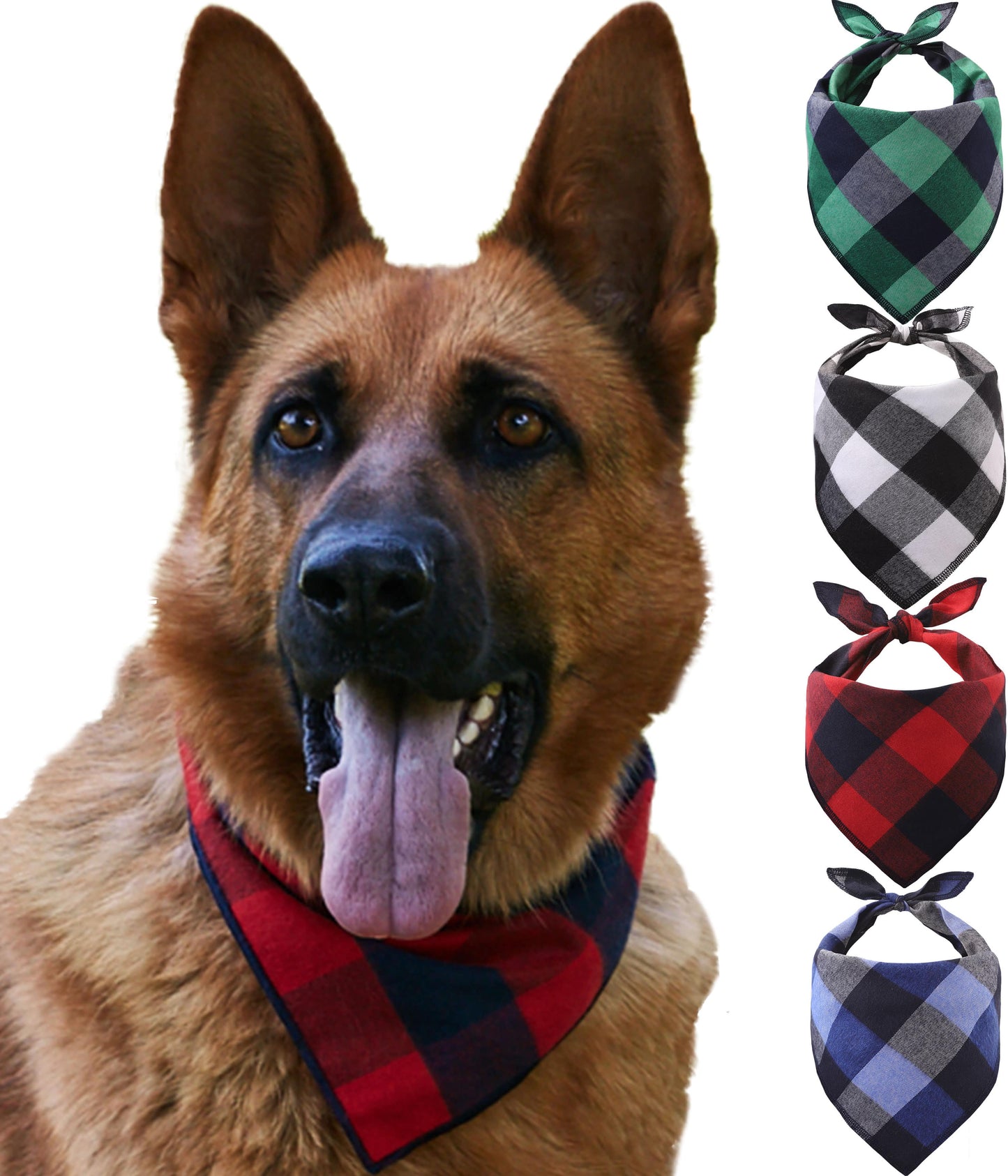 x large dog bandanas, buffalo plaid dog bandana, dog bandanas for large dogs, thick dog bandana, dog scarf for large dogs