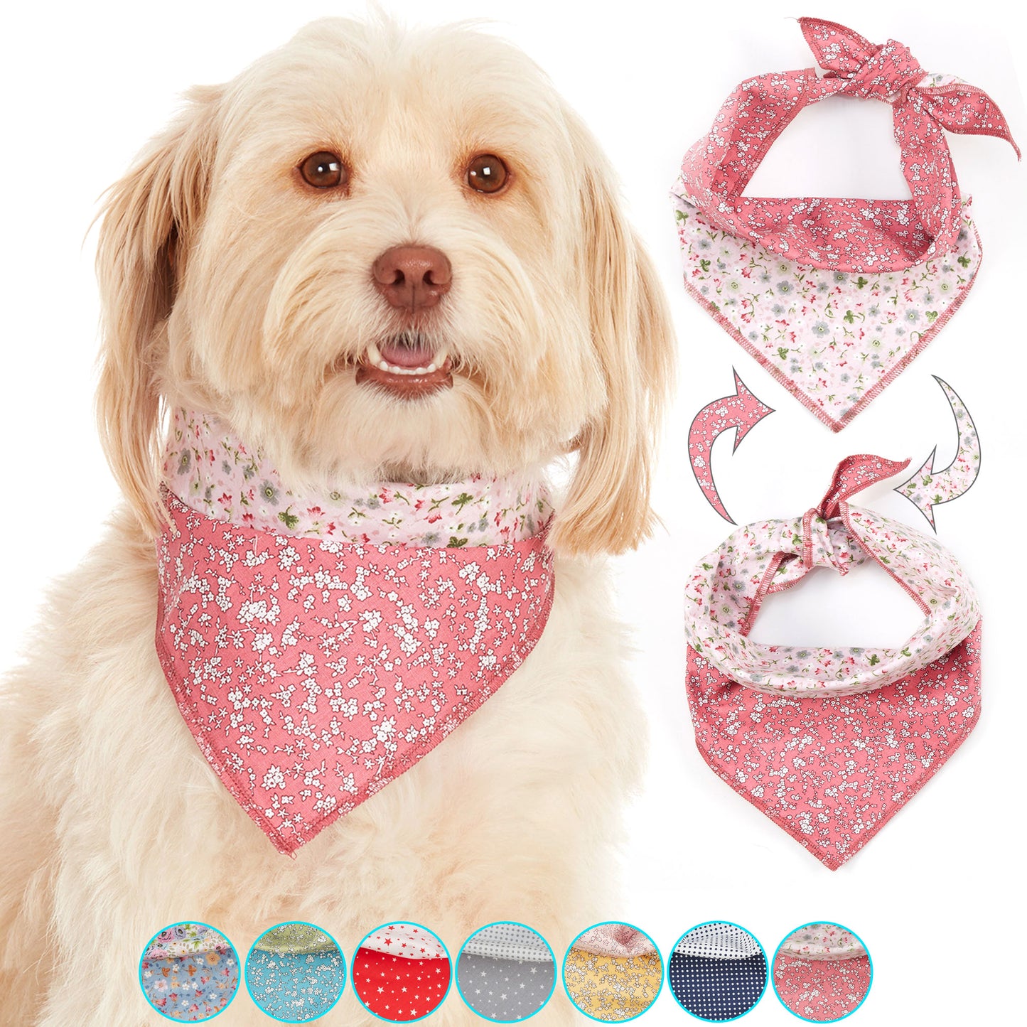 Pink Floral Dog Bandana