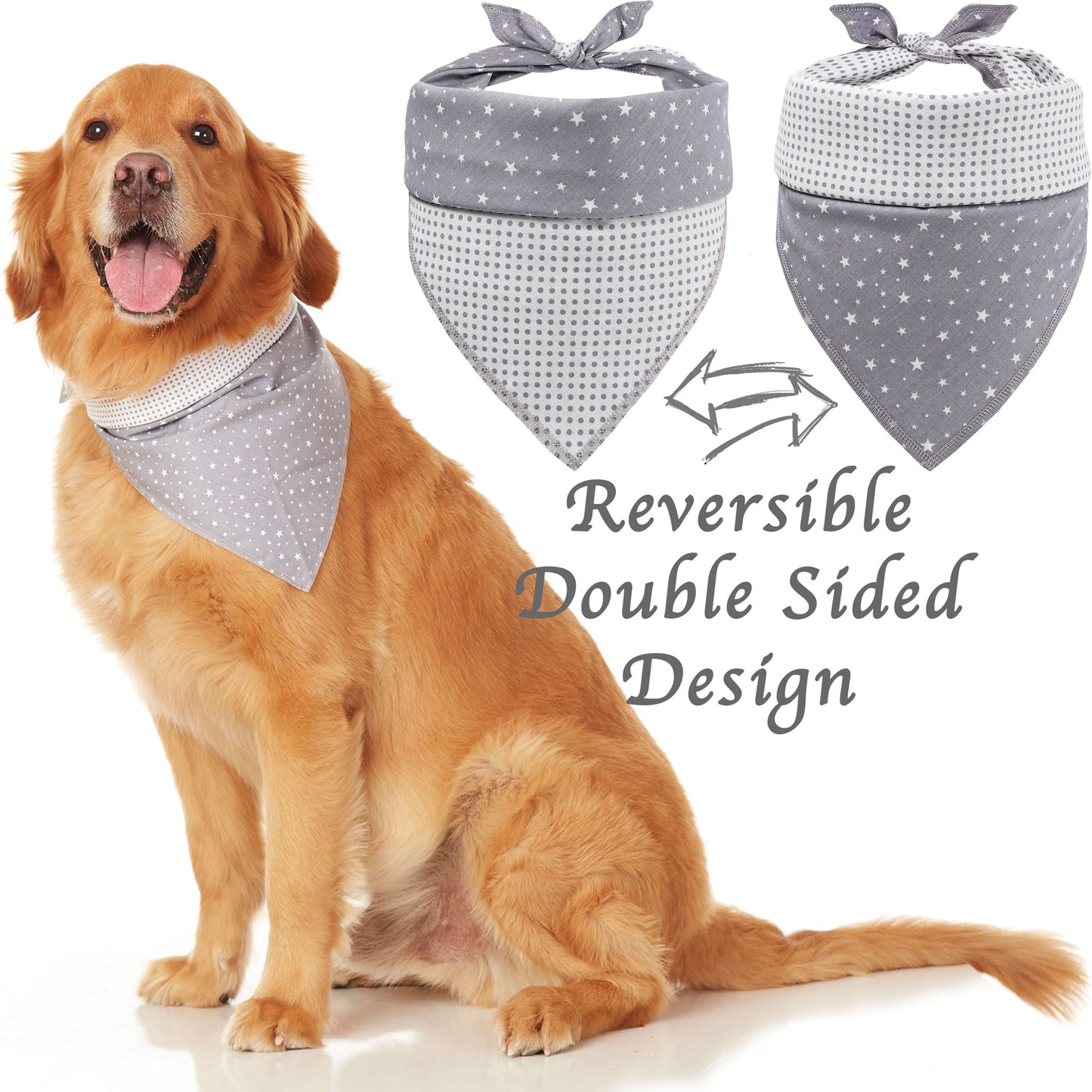 Grey Star & Polkadot Dog Bandana