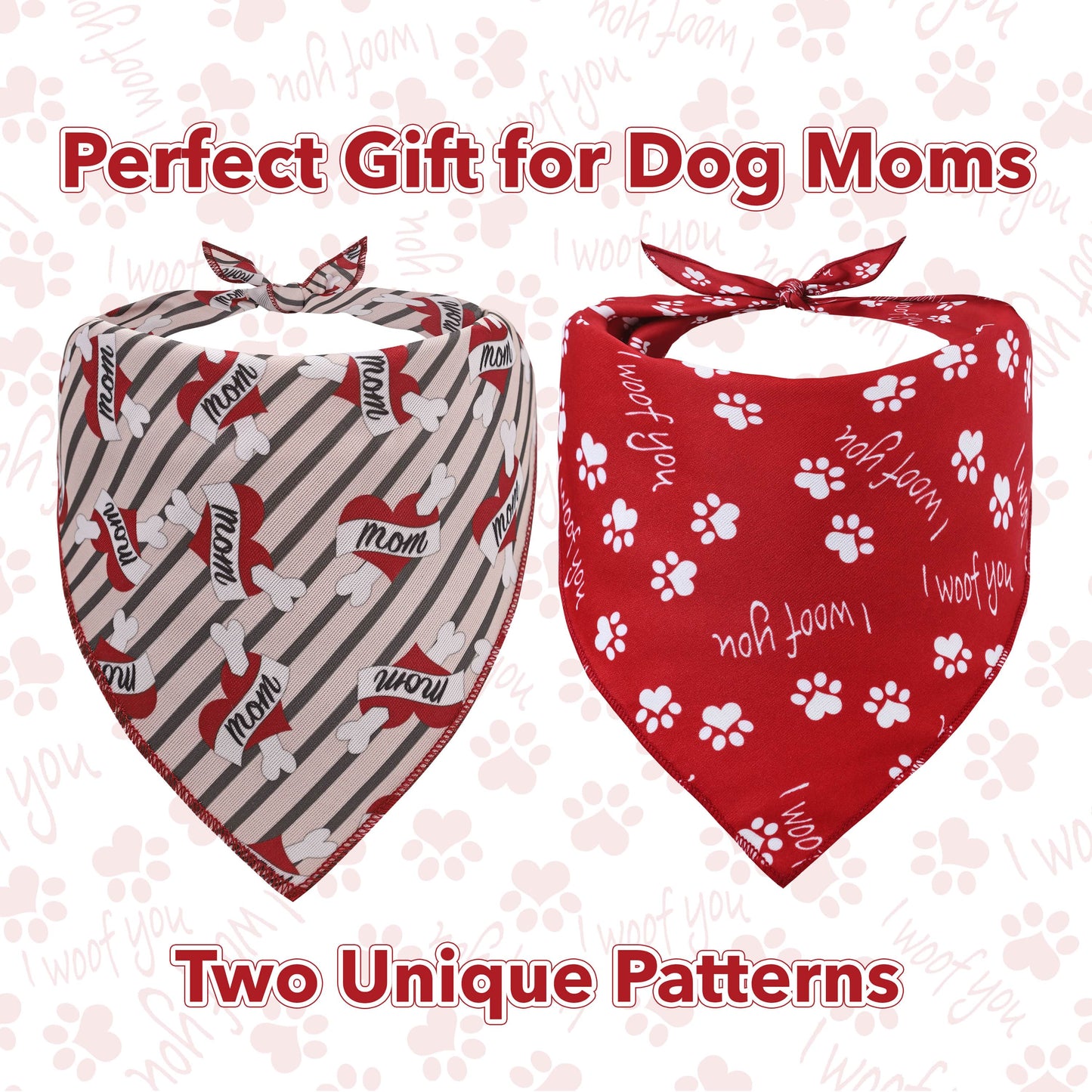 Dog Mother's Day Dog Bandanas - 2 Pack