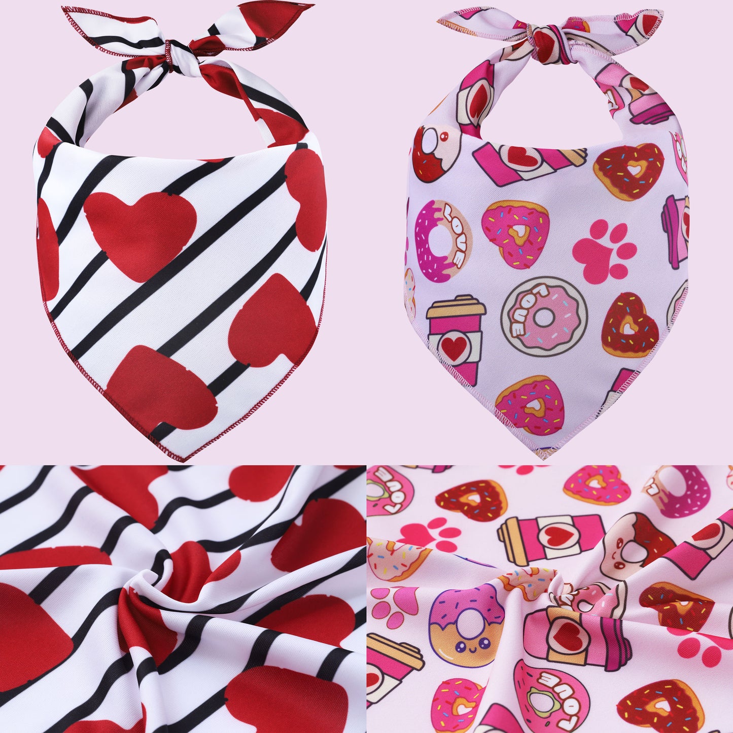 Valentines Day Dog Bandana - 2 Pack