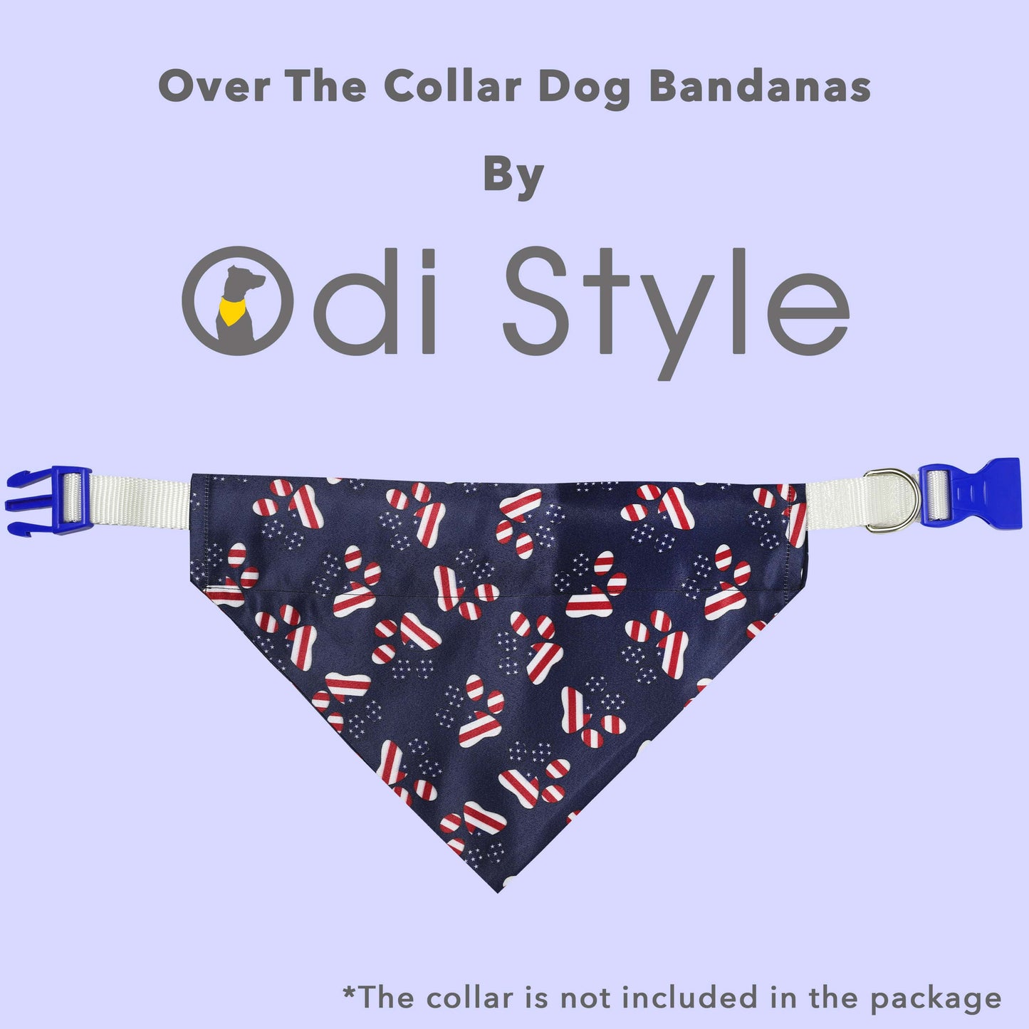 American Flag Dog Bandana - Over the Collar Dog Scarf