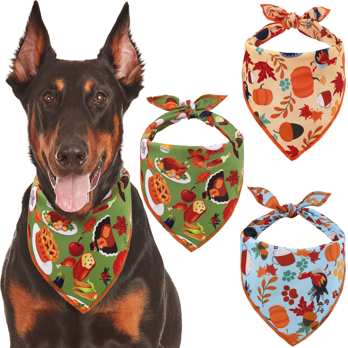 Thanksgiving Dog Bandanas - 2 Pack