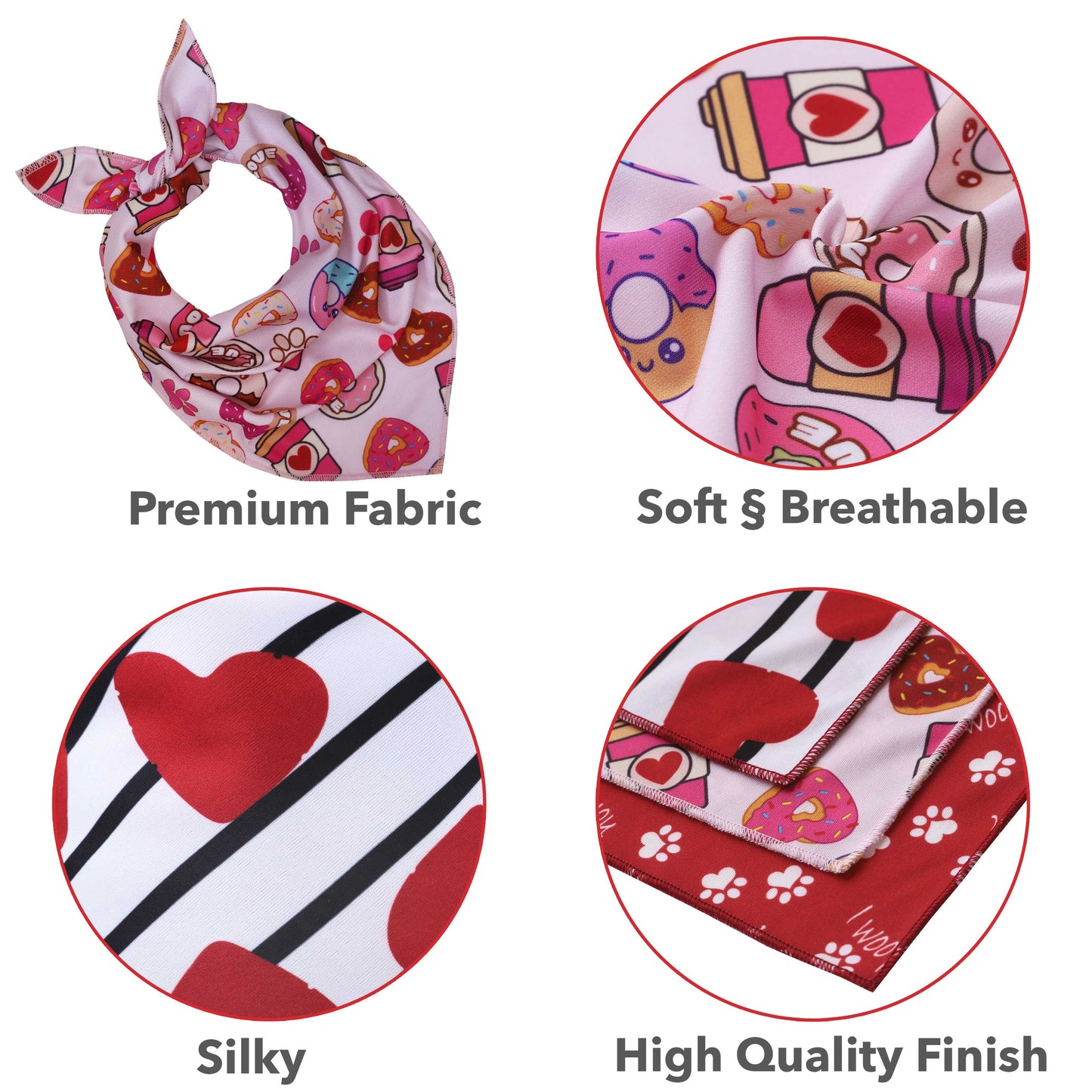 Valentines Day Dog Bandana - 2 Pack