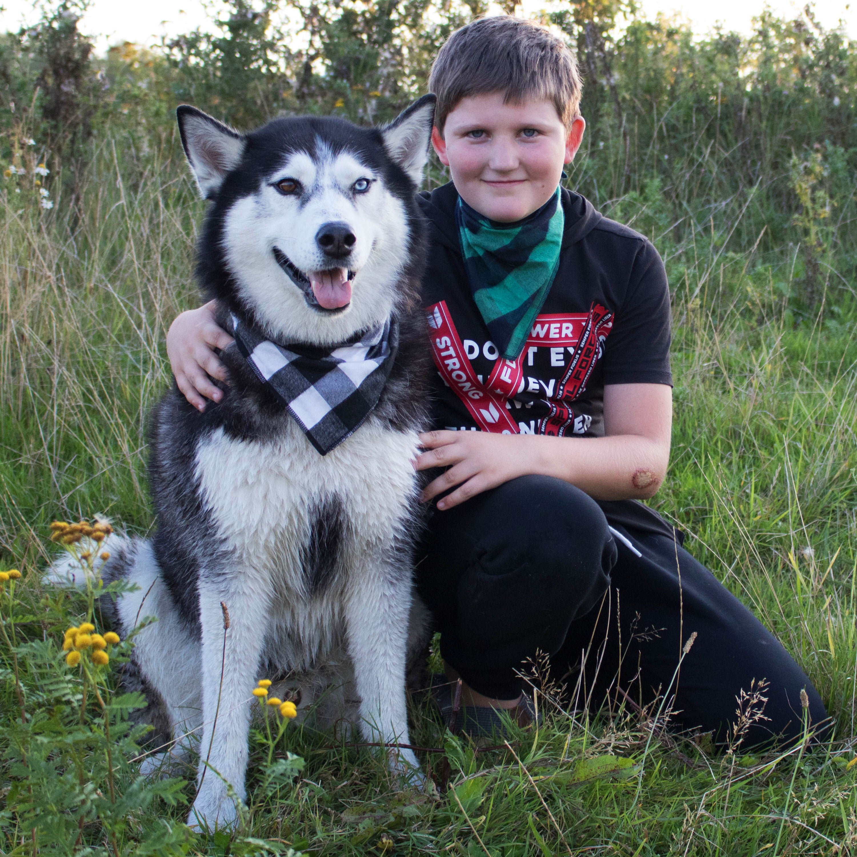 Black and shop white dog bandana