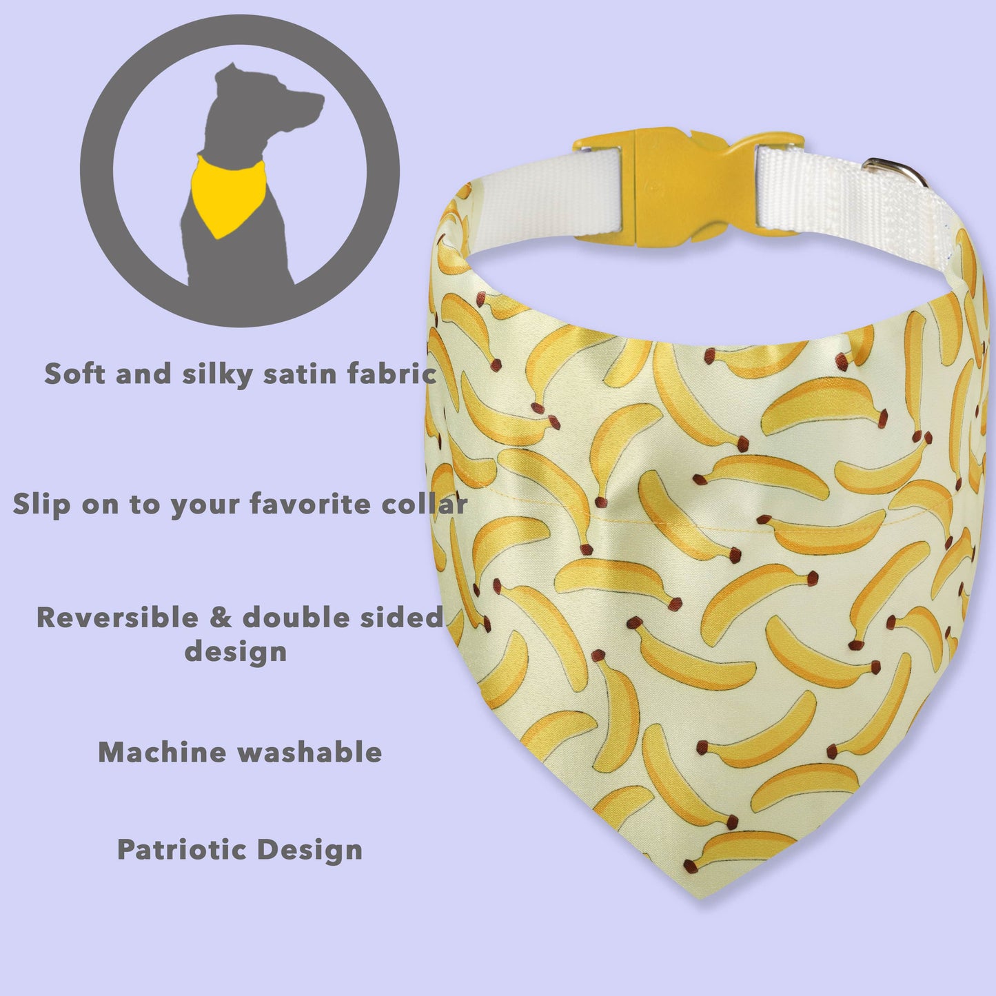 Summer Dog Bandana Collar - Banana Print